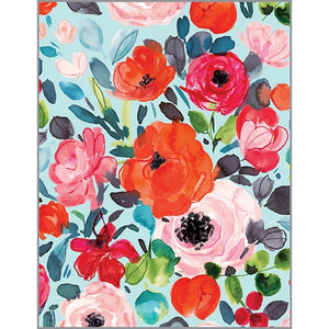 Blank Card - Roses on Blue